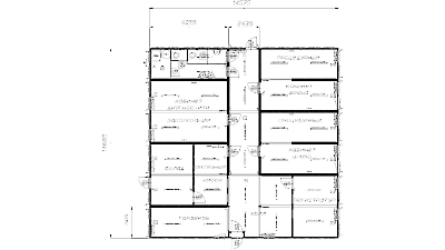 Планировка ФАП/Медпункт из 15 блок-контейнеров, площадь 214 кв.м. - 15 блок-контейнеров