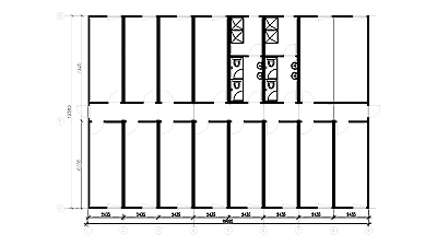 Планировка ФАП/Медпункт из 16 блок-контейнеров, площадь 260 кв.м. - 16 блок-контейнеров