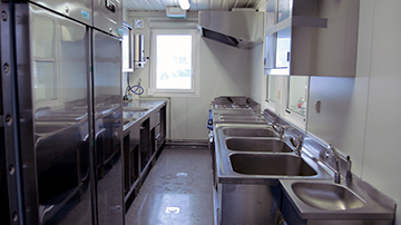 Модульные здания быстровозводимая столовая - помещение мойки посуды